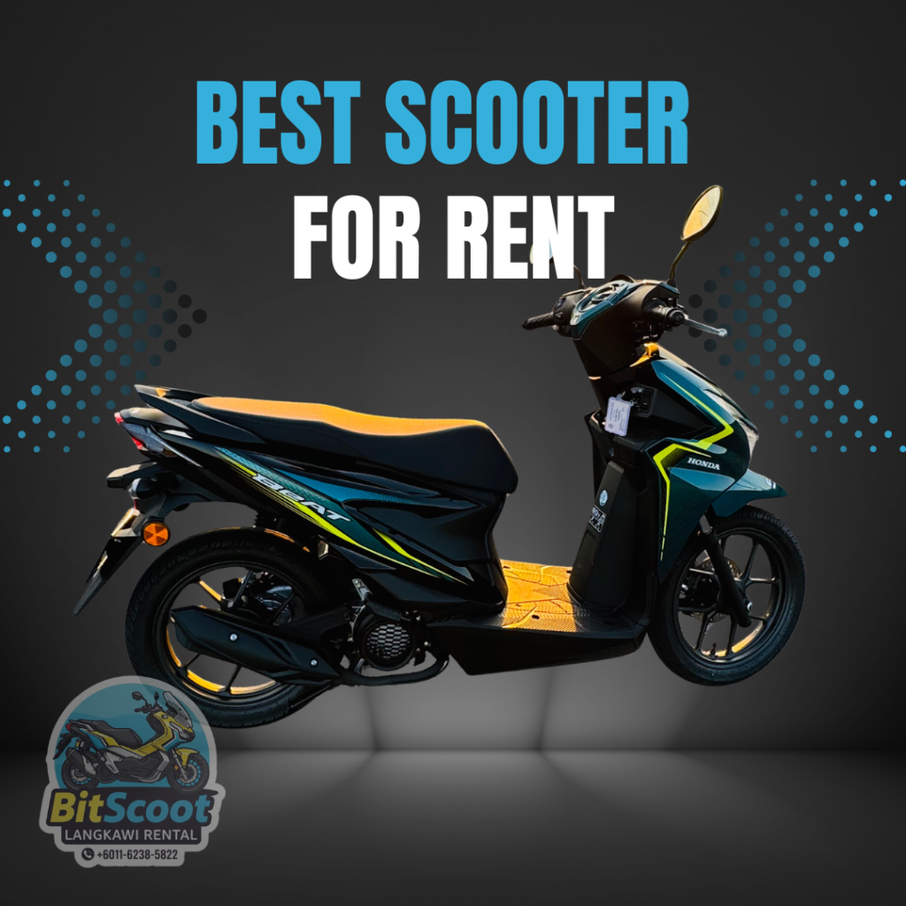 Honda Beat 110 scooter rental in Langkawi with airport pickup